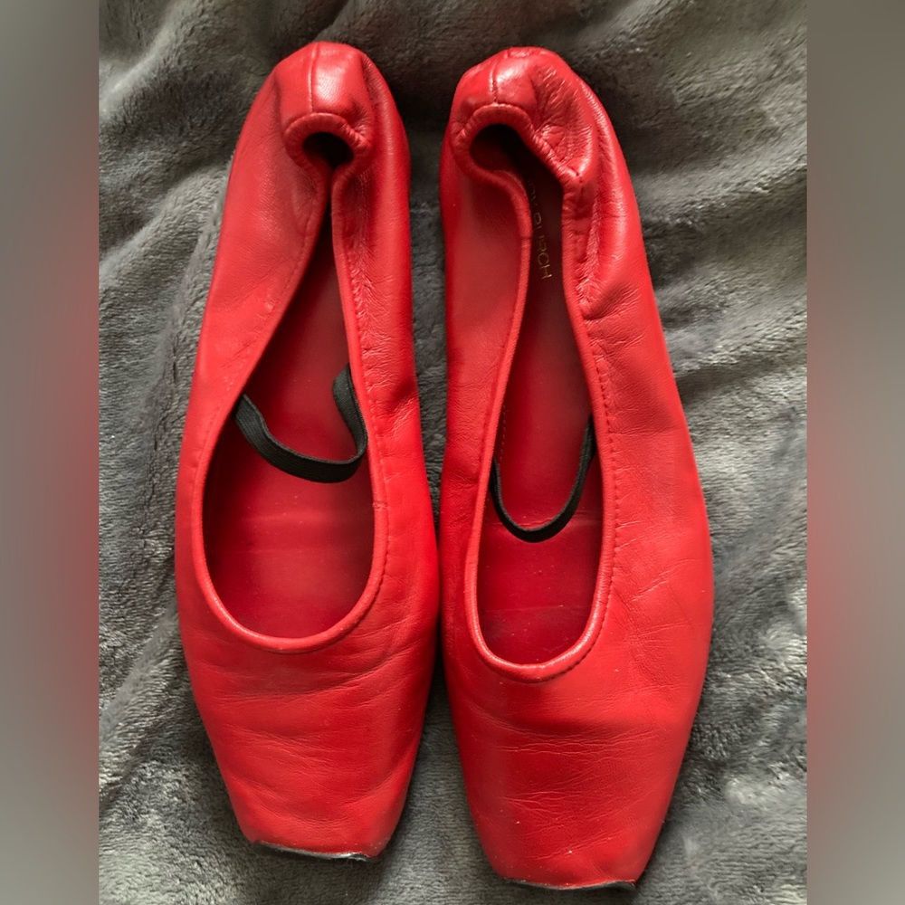Tory Burch Runway Ballet red. EUC